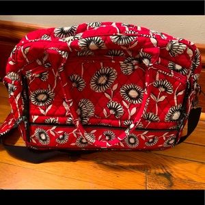 Red paisley Vera Bradley weekender travel bag
